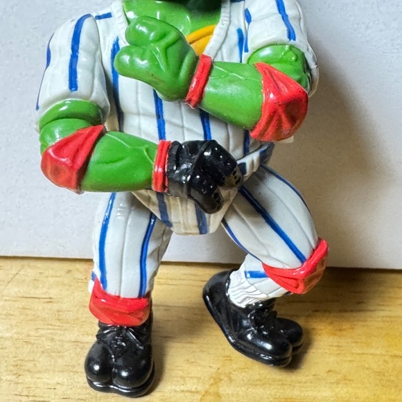 Vintage 1991 TMNT Raphael Grand Slammin Baseball Figure Playmates Mirage Toys - Picture 6 of 11